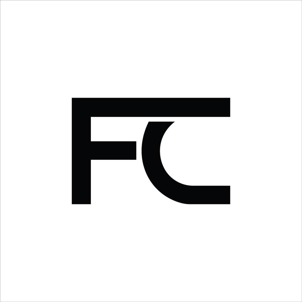 Initial letter fc or cf logo vector design template