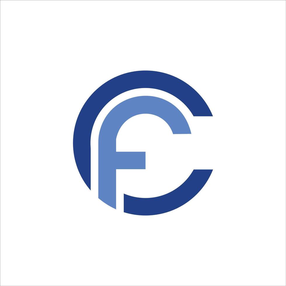 Initial letter fc or cf logo vector design template