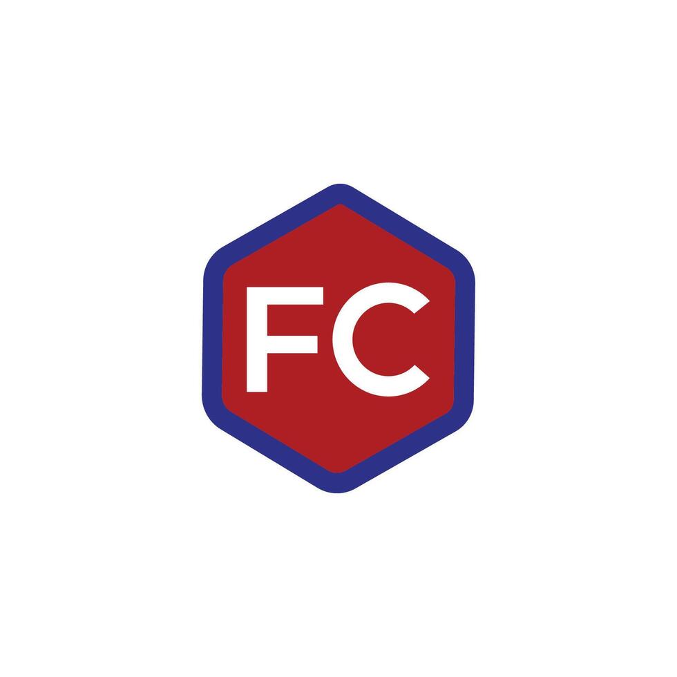 Initial letter fc or cf logo vector design template