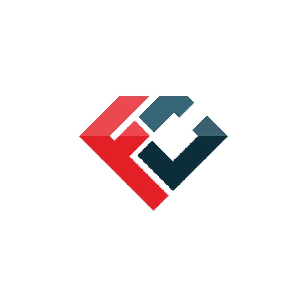 Initial letter fc or cf logo vector design template
