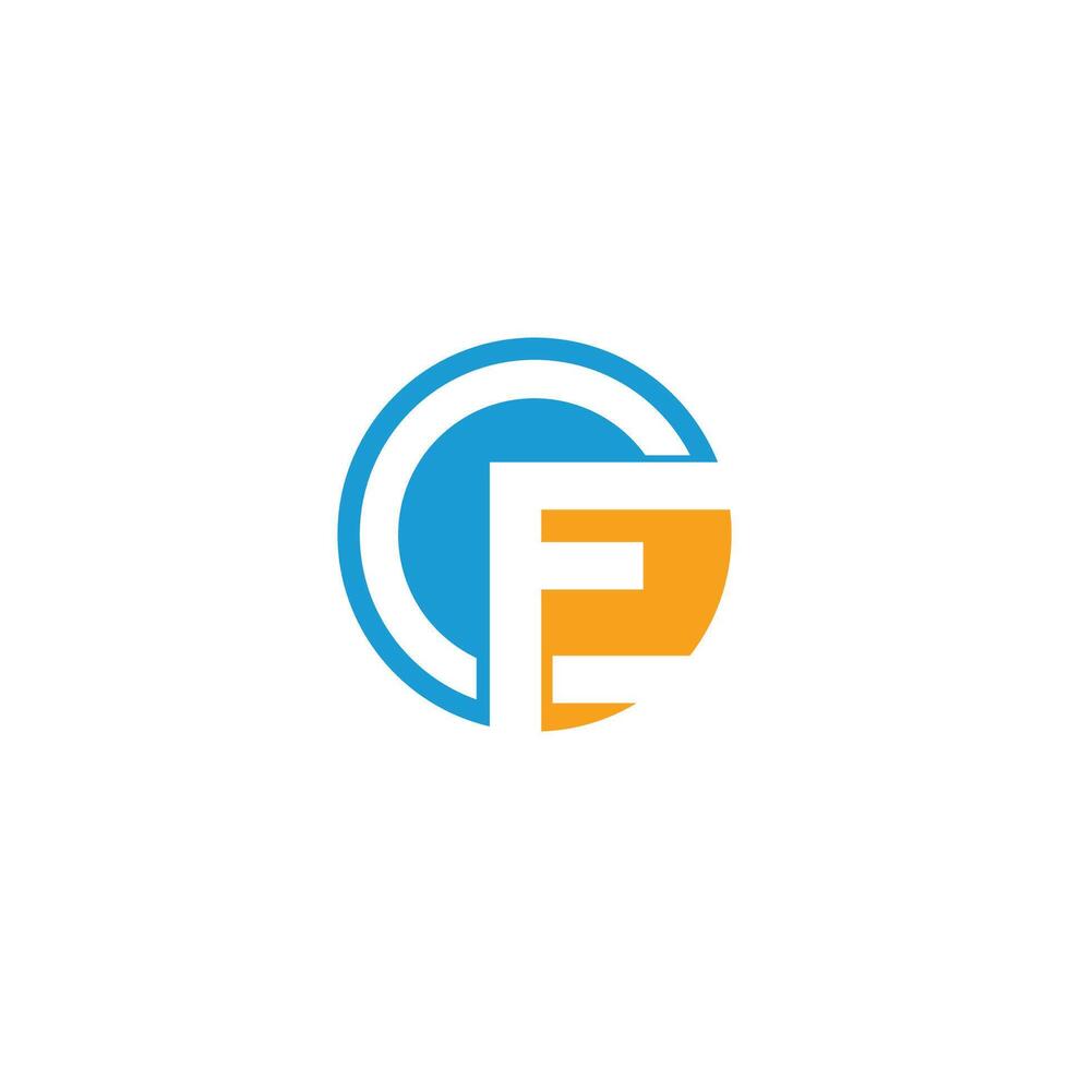Initial letter fc or cf logo vector design template