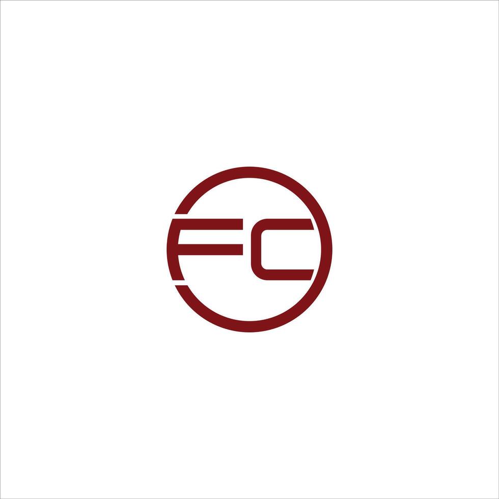 inicial letra fc o cf logo vector diseño modelo