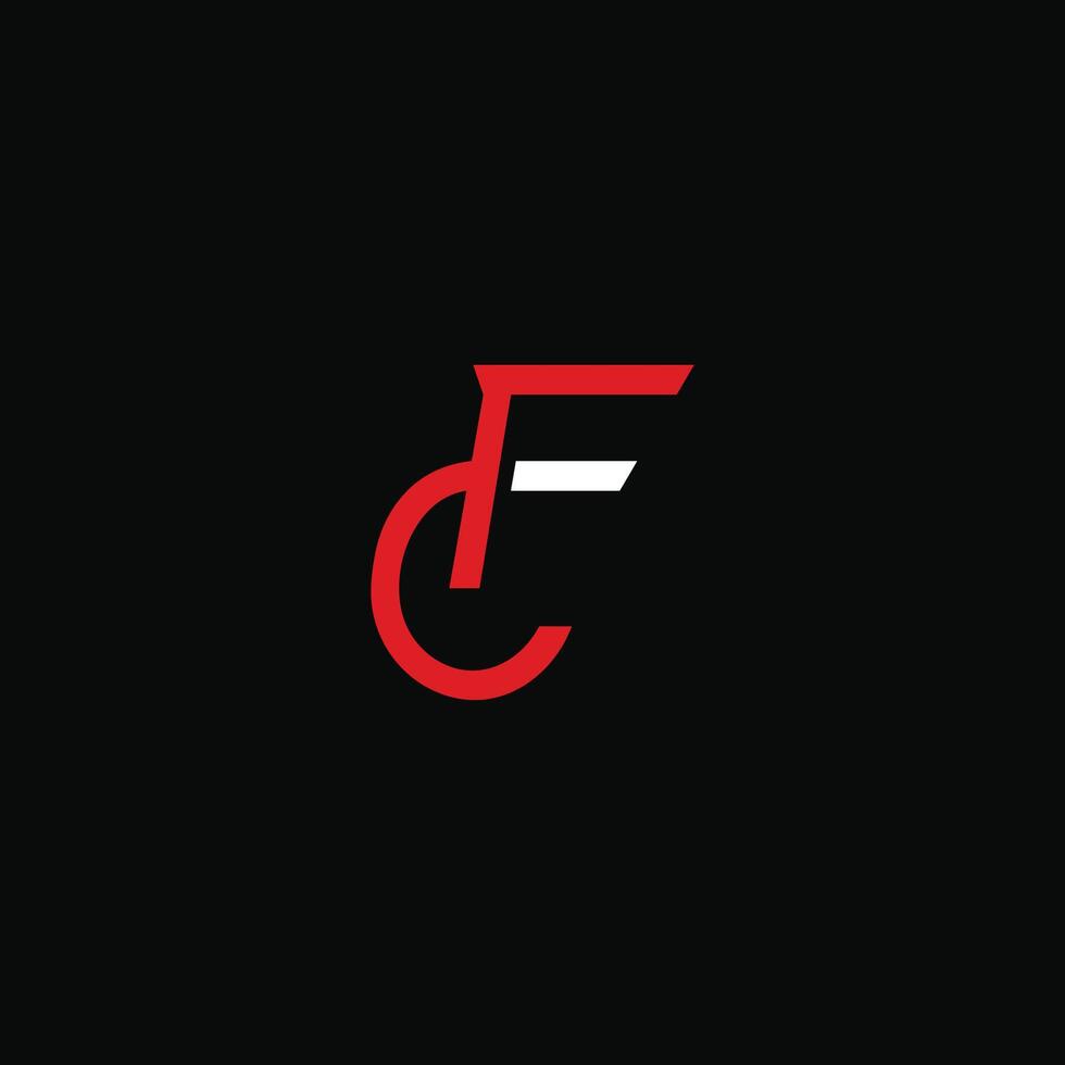 Initial letter fc or cf logo vector design template