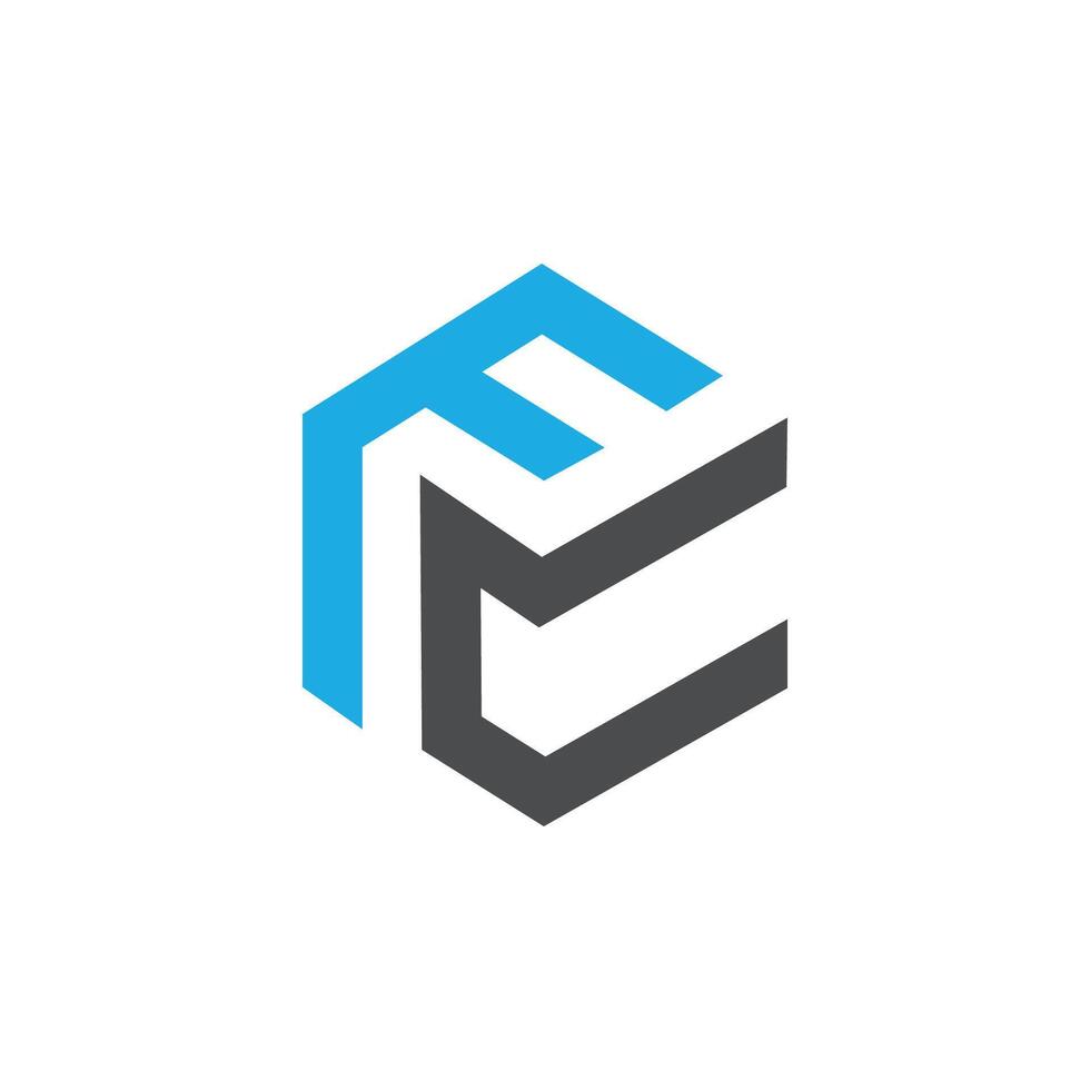 Initial letter fc or cf logo vector design template