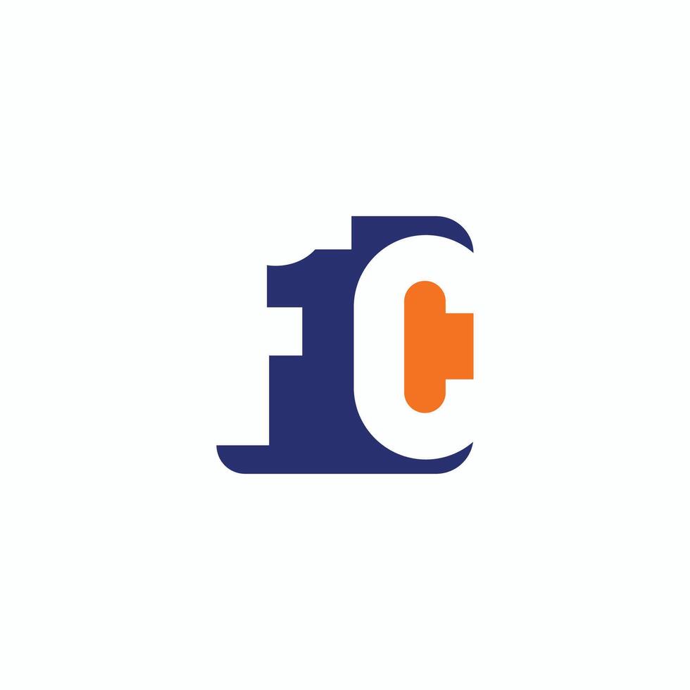 Initial letter fc or cf logo vector design template