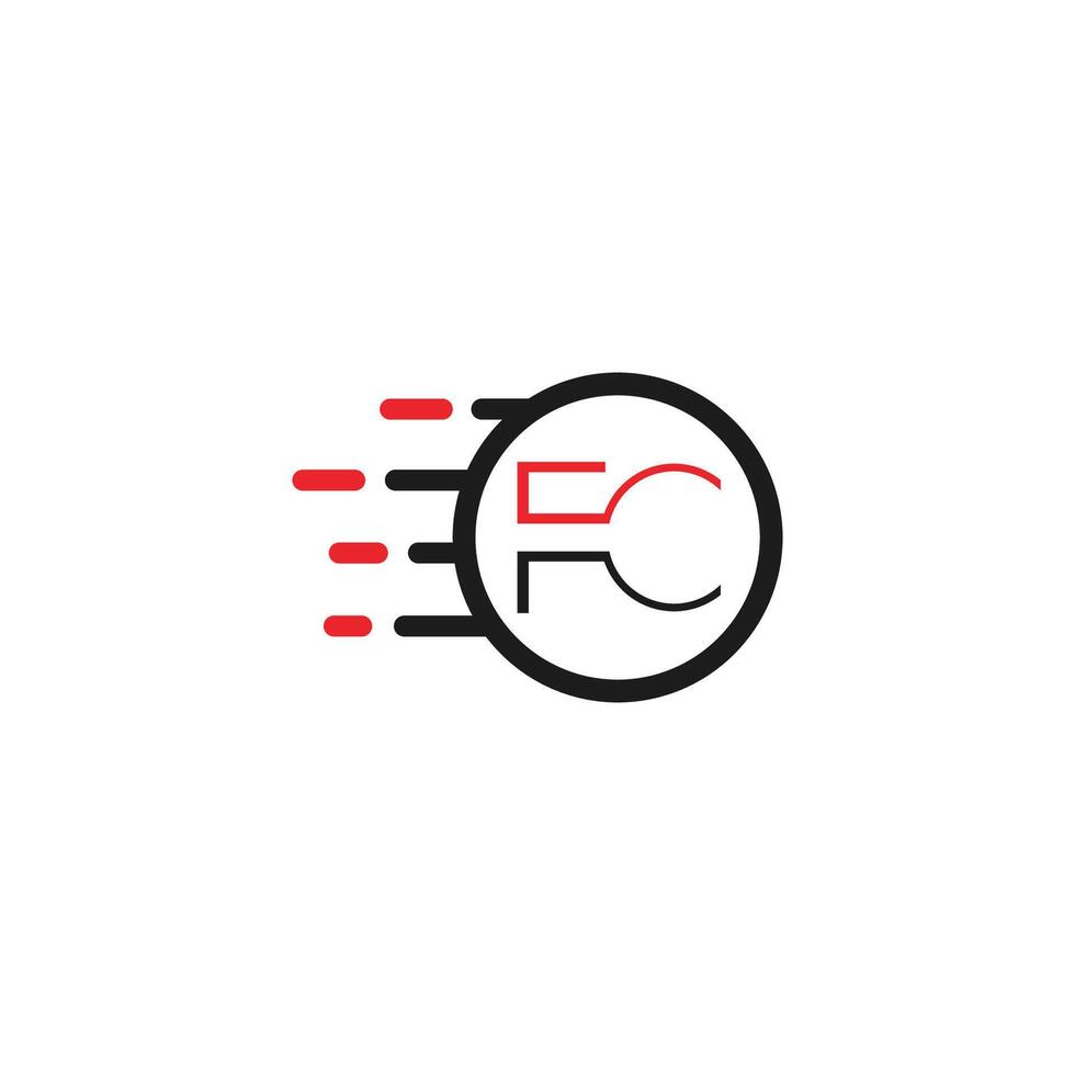 Initial letter fc or cf logo vector design template