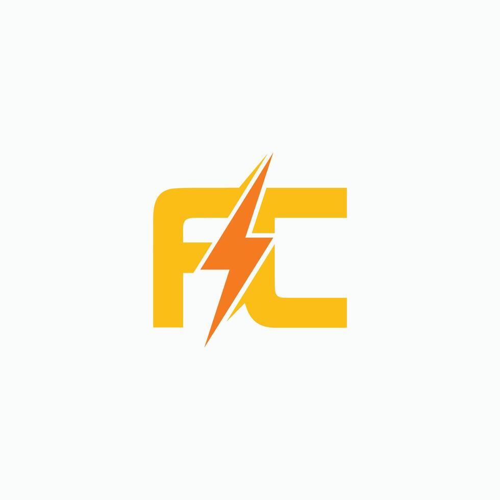 Initial letter fc or cf logo vector design template