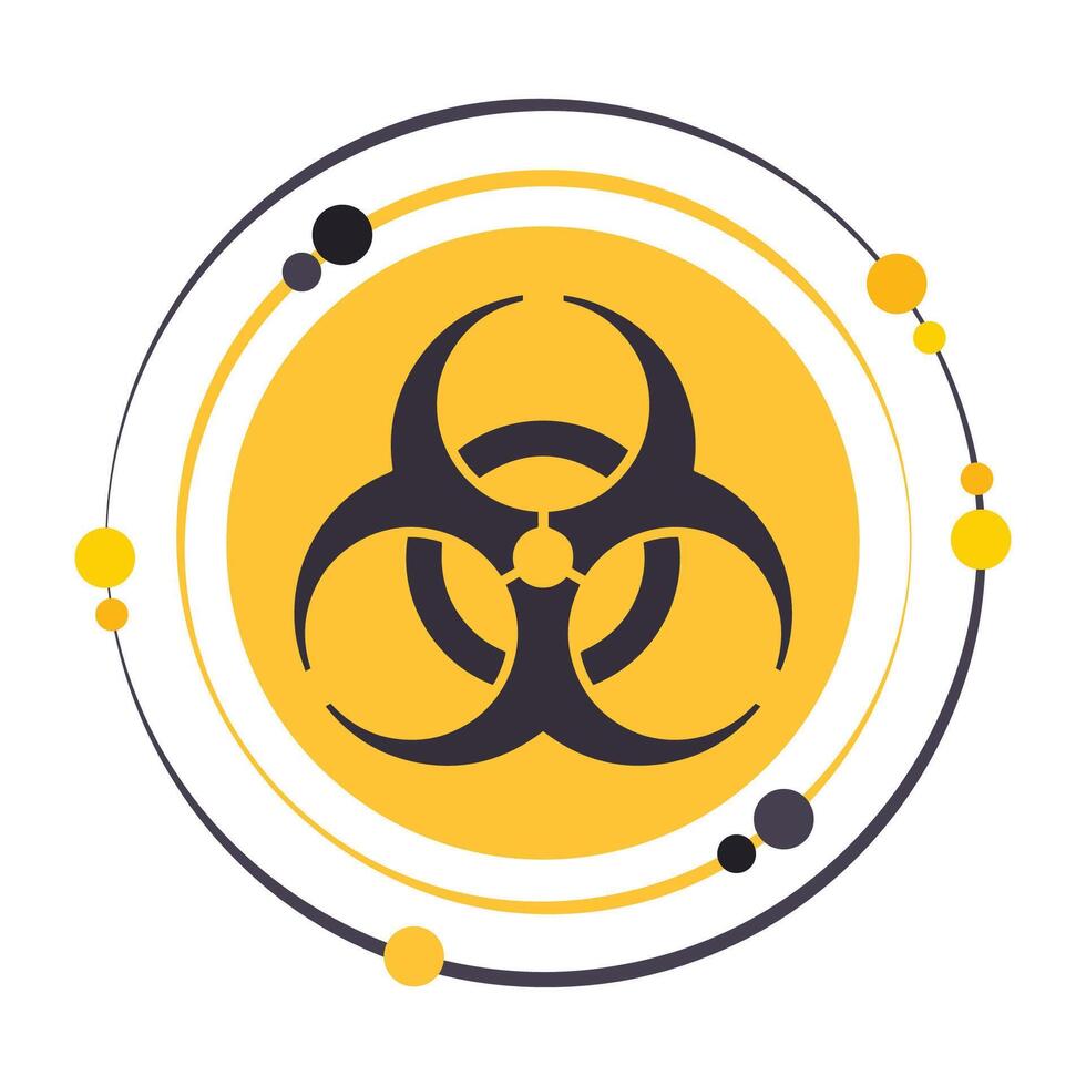 peligro biológico o peligroso biológico materiales precaución gráfico icono vector