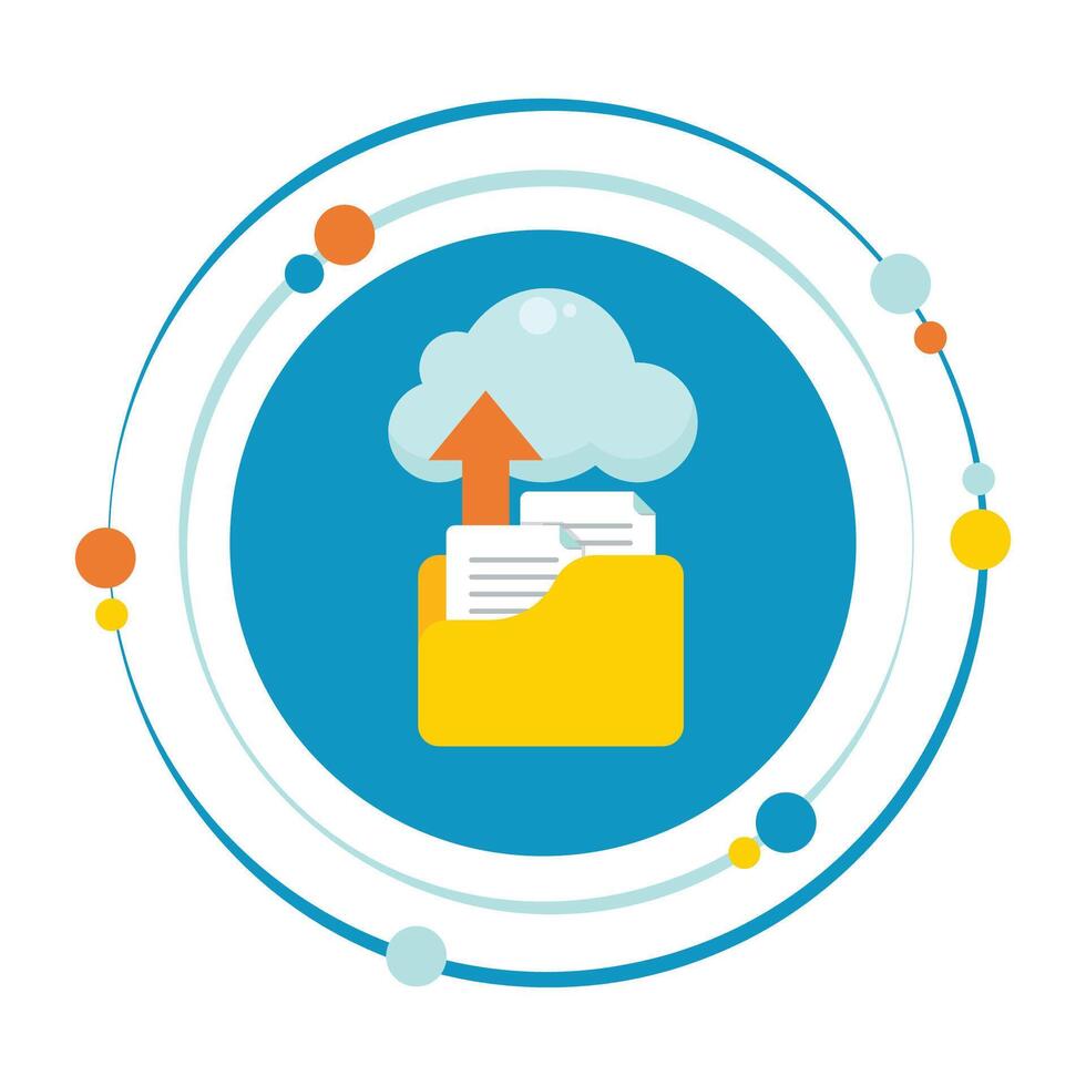 Computer file uploading to the cloud vector illustration graphic icon symbol