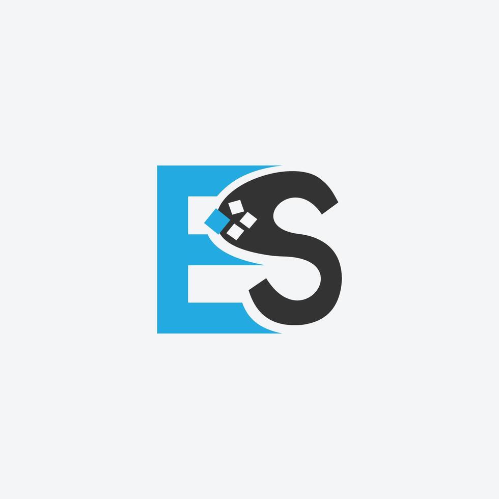 initial letter es or se logo vector logo design