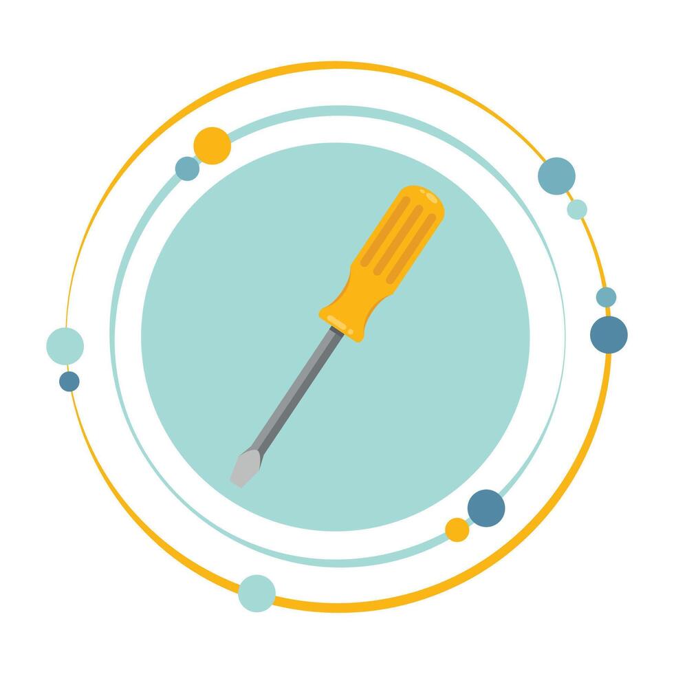 Flathead screwdriver tool graphic icon symbol vector