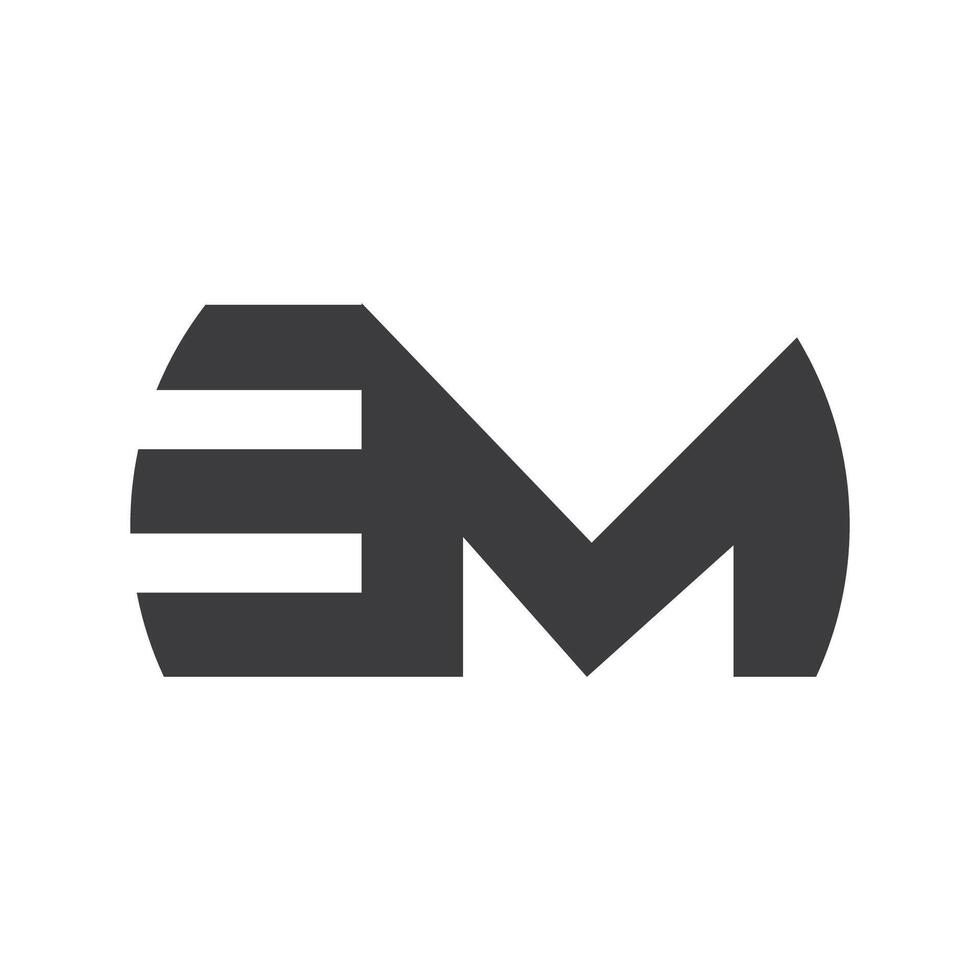 Initial letter em logo or me logo vector design template