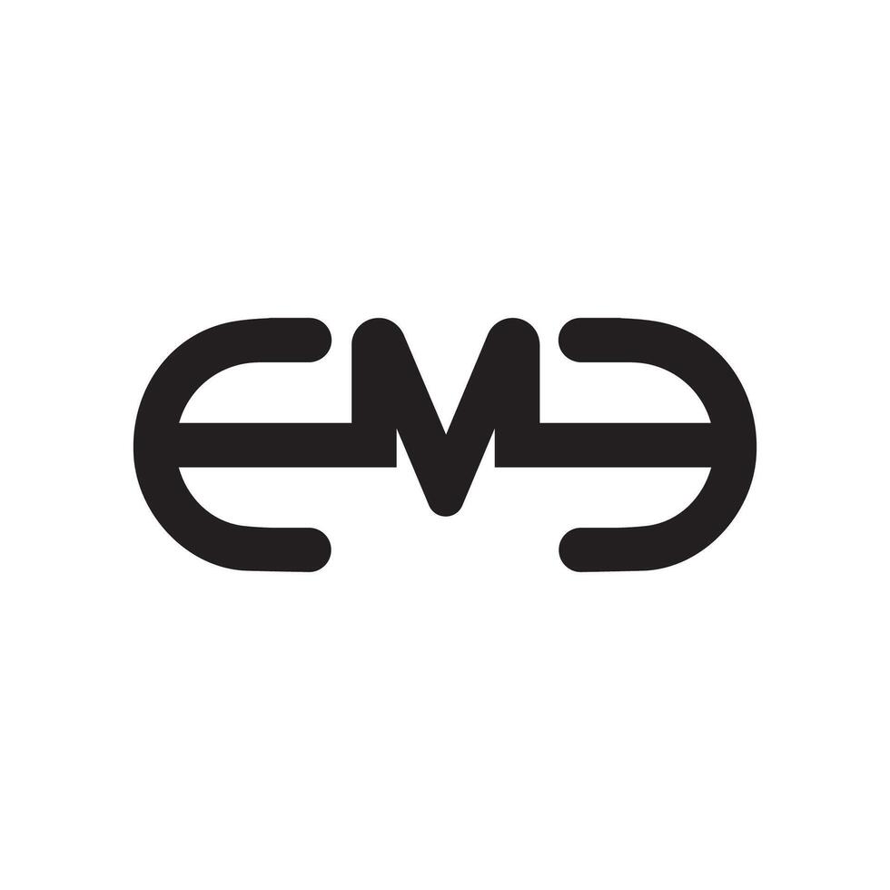 Initial letter em logo or me logo vector design template