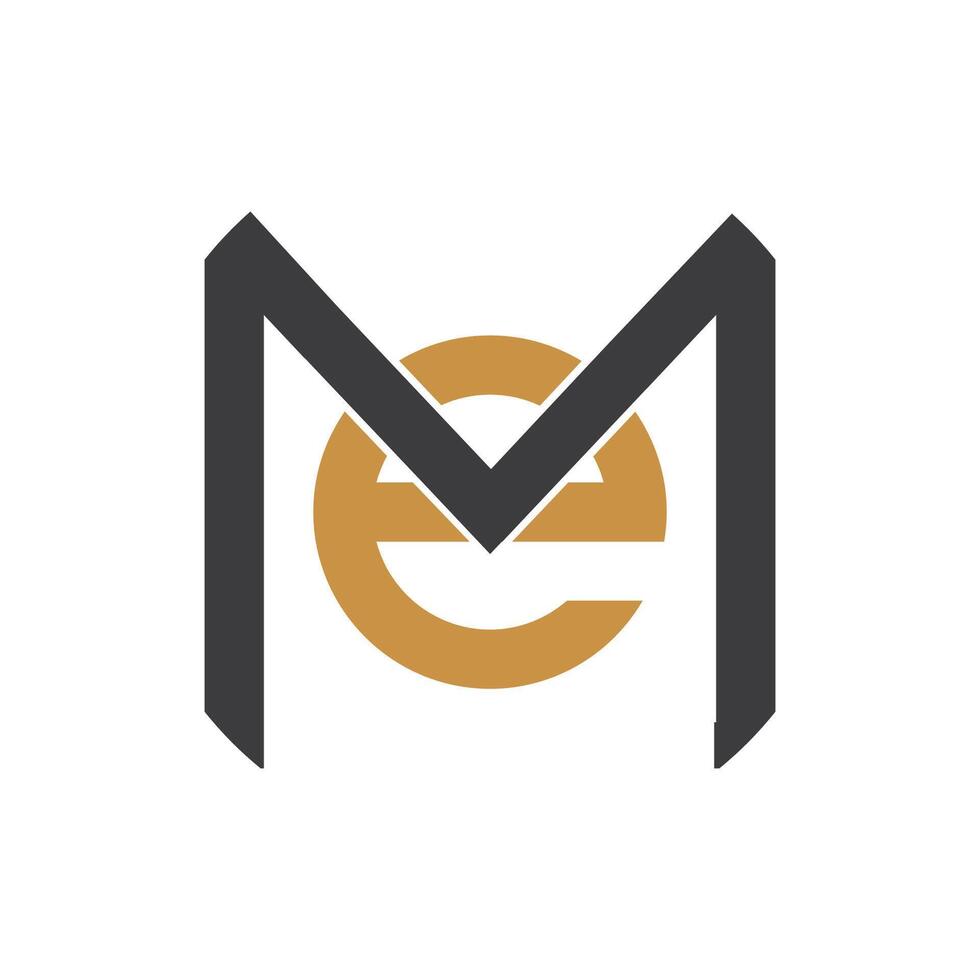 Initial letter em logo or me logo vector design template