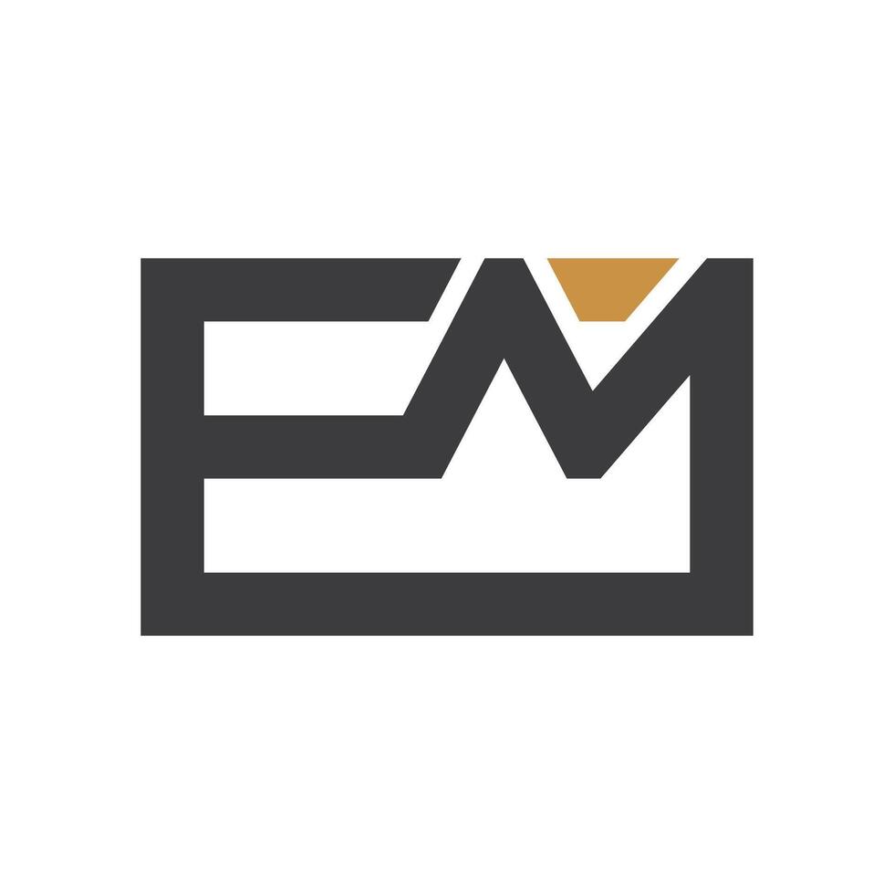 Initial letter em logo or me logo vector design template