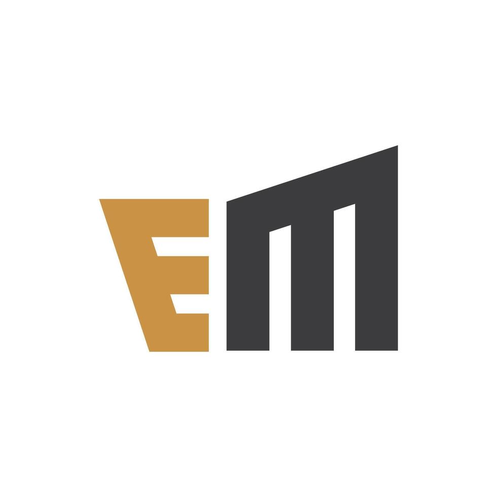 Initial letter em logo or me logo vector design template