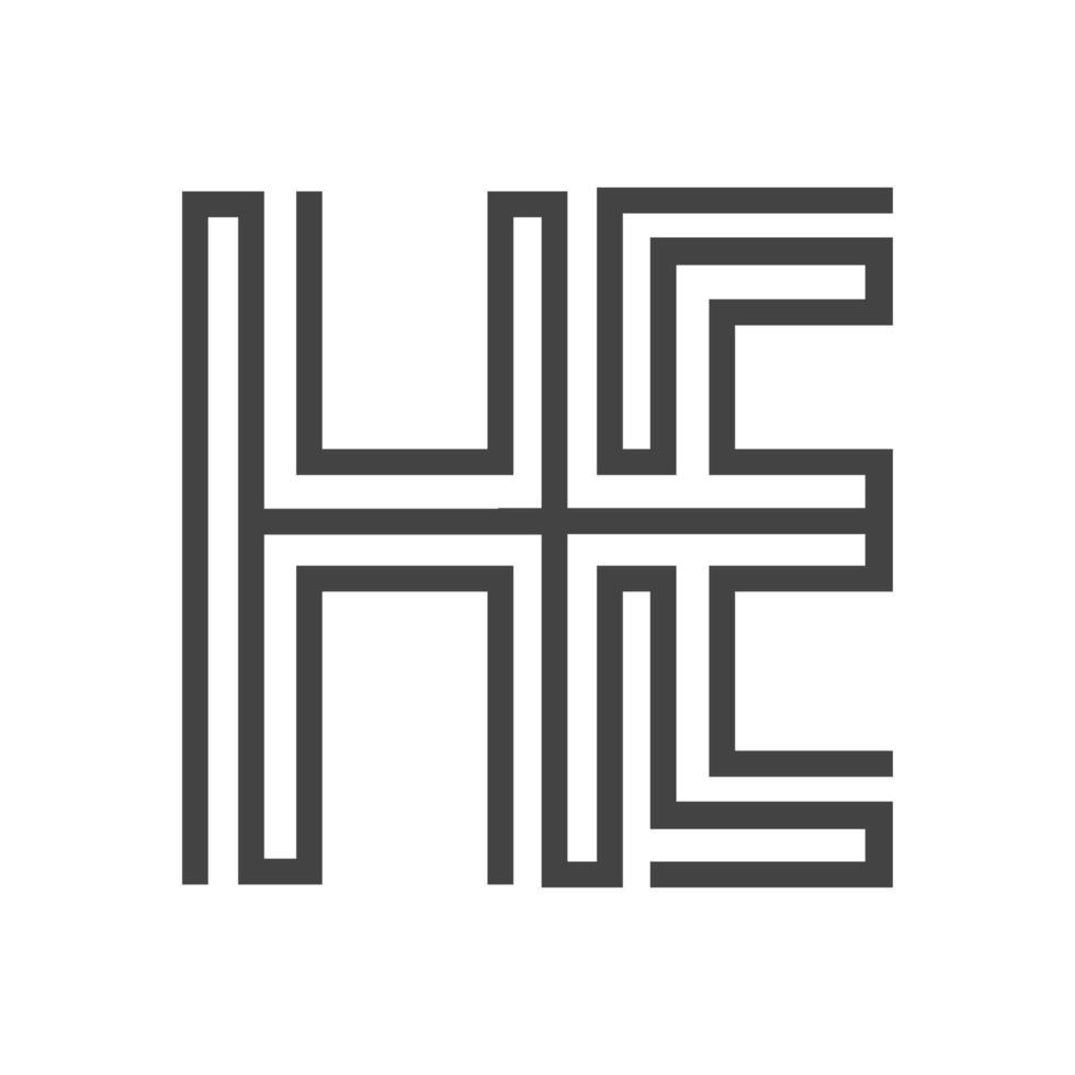 él, eh, mi y h resumen inicial monograma letra alfabeto logo diseño vector