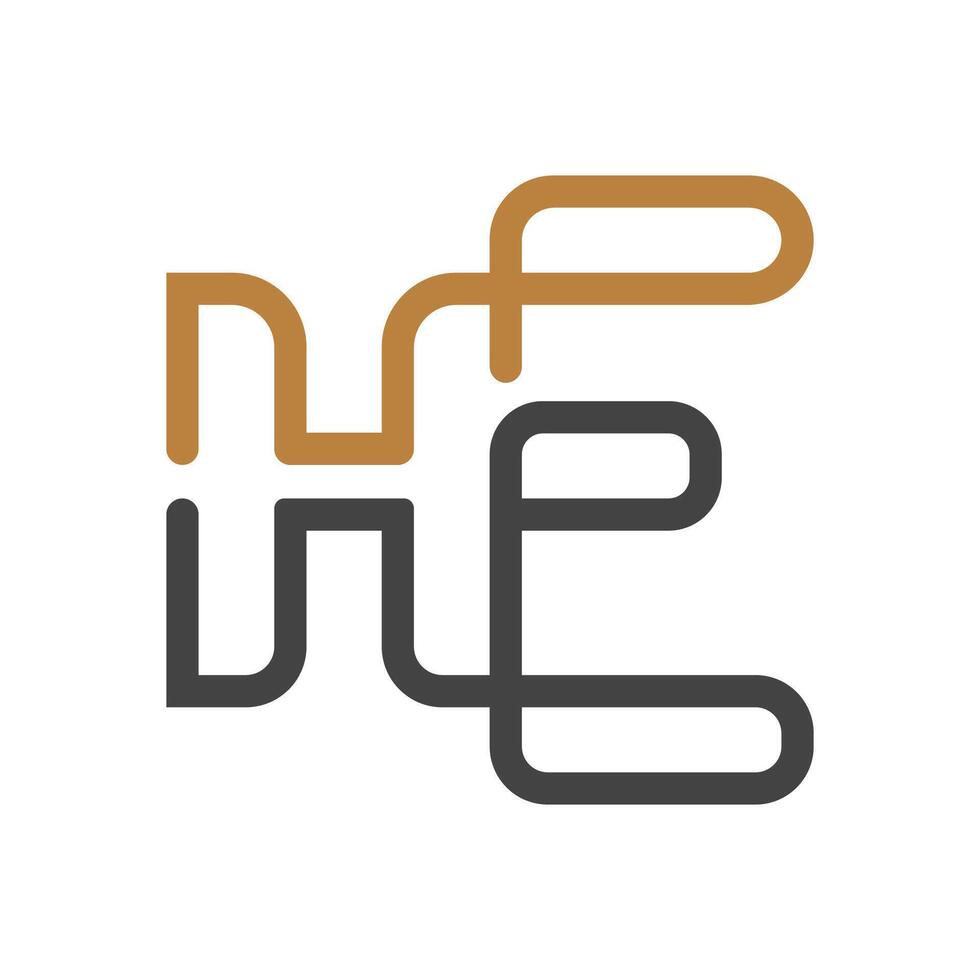 HE, EH, E AND H Abstract initial monogram letter alphabet logo design vector