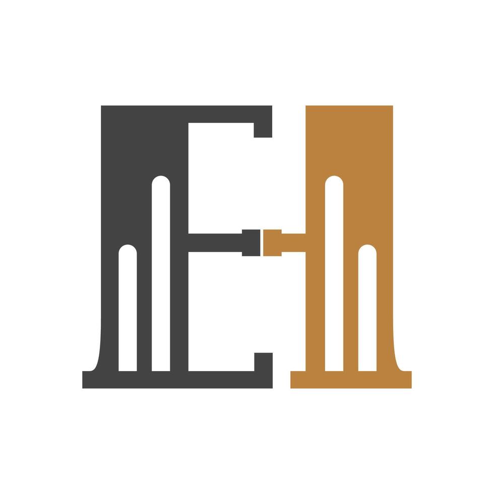 HE, EH, E AND H Abstract initial monogram letter alphabet logo design vector