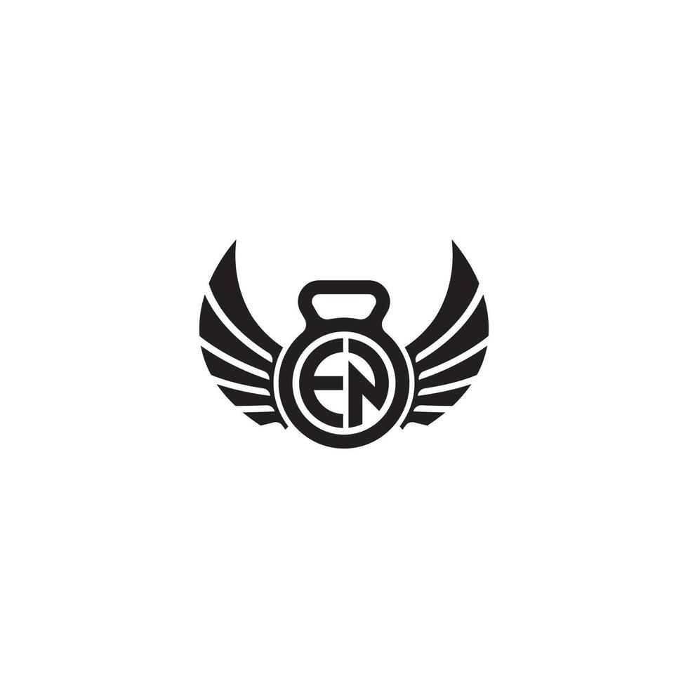 EN fitness GYM and wing initial concept with high quality logo design vector