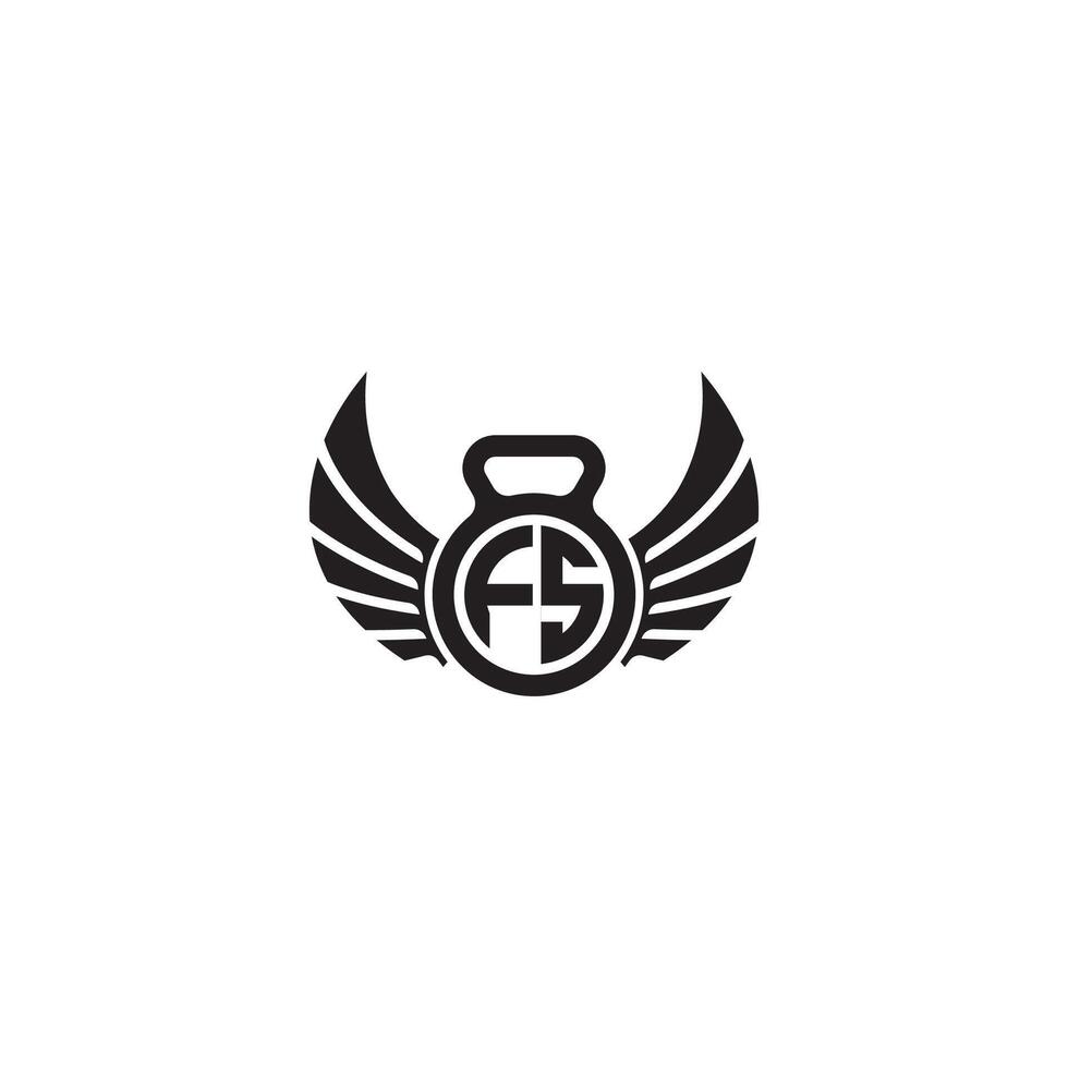 FS fitness GYM and wing initial concept with high quality logo design vector