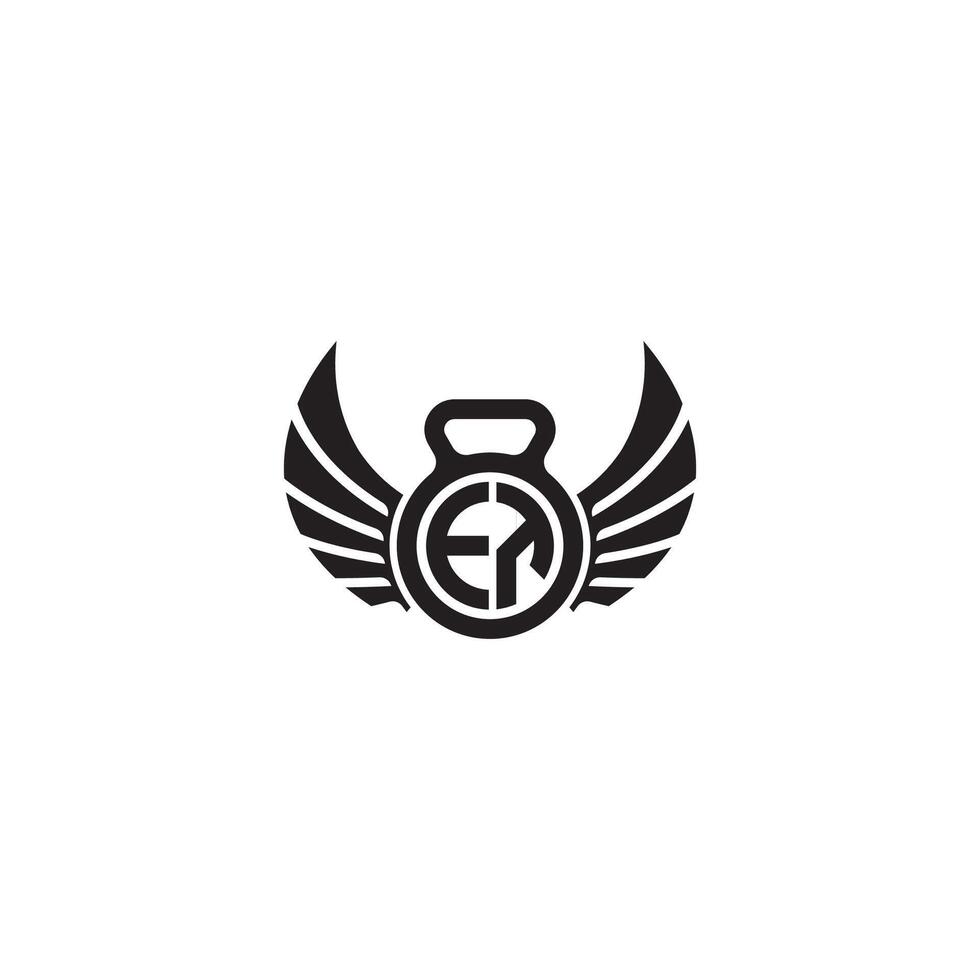 ET fitness GYM and wing initial concept with high quality logo design vector