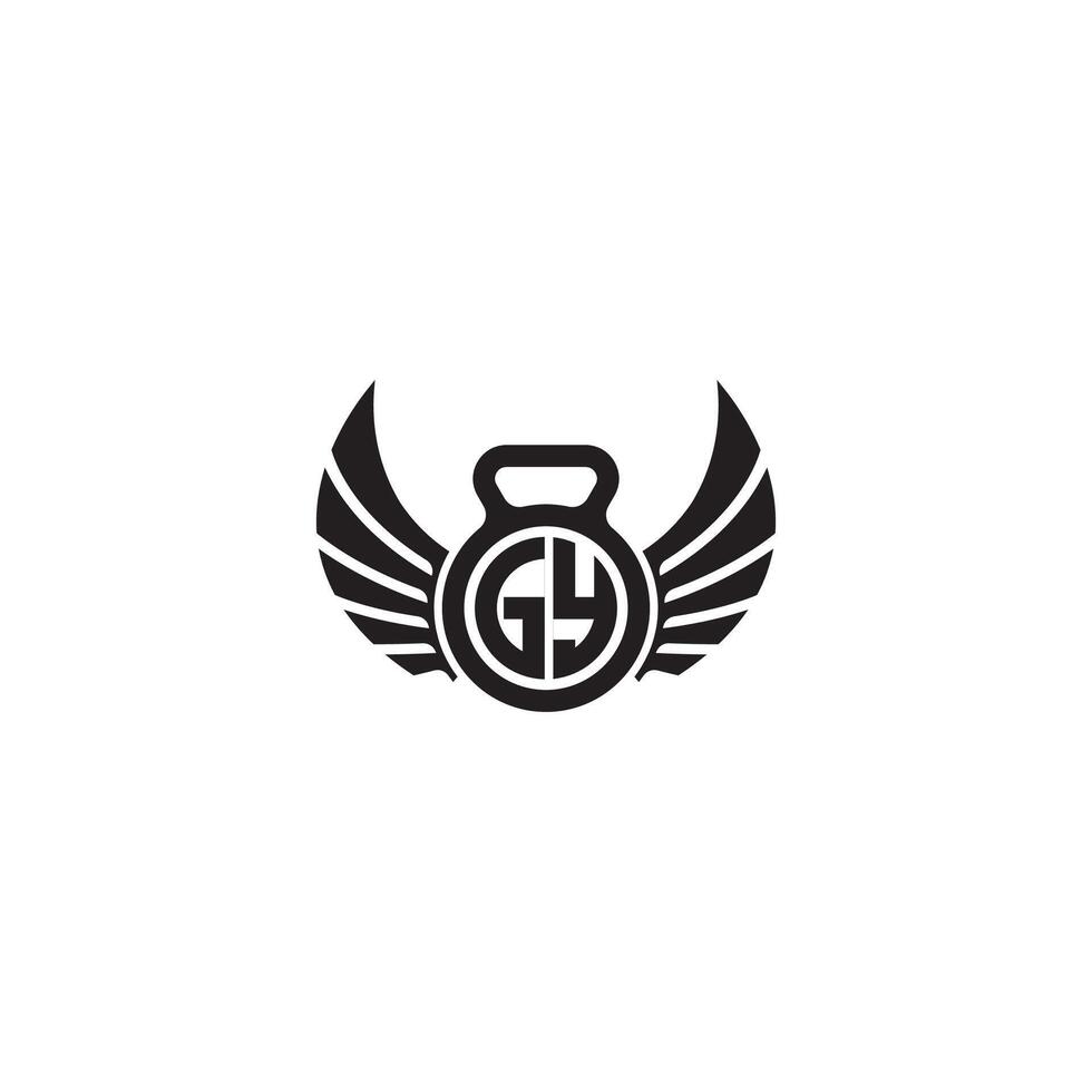 GY fitness GYM and wing initial concept with high quality logo design vector