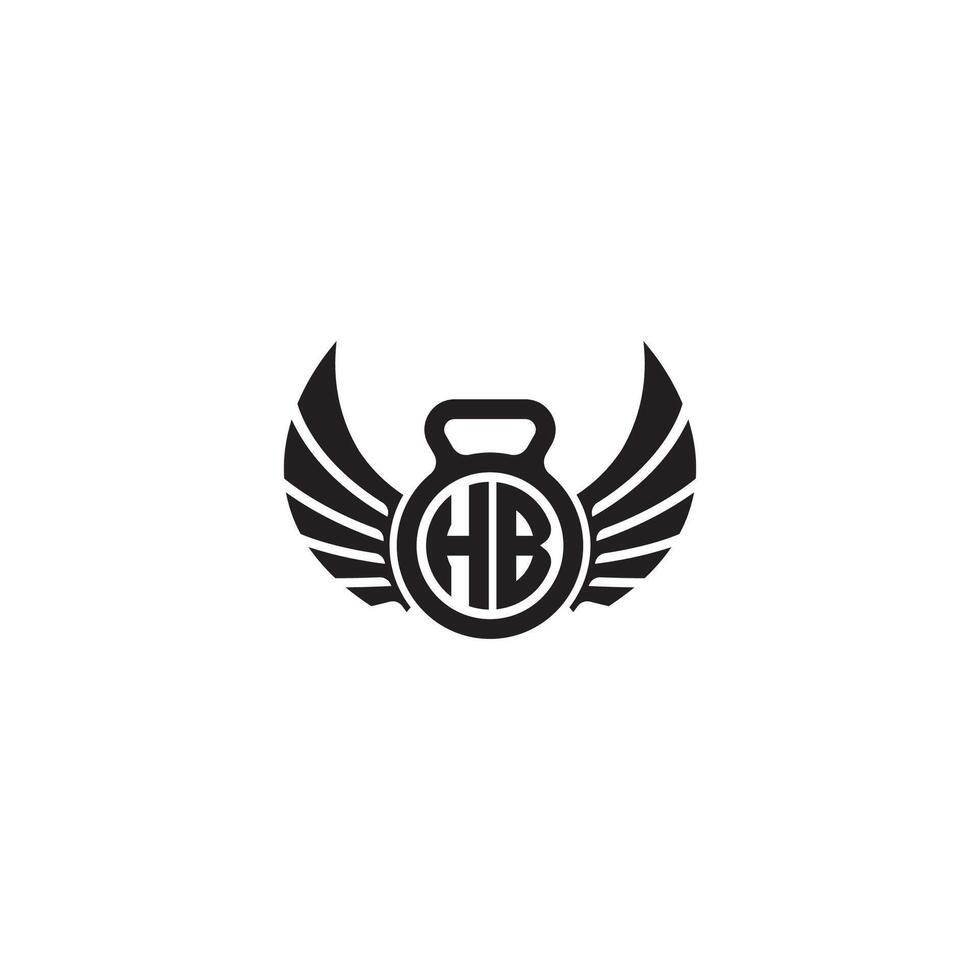 HB fitness GYM and wing initial concept with high quality logo design vector