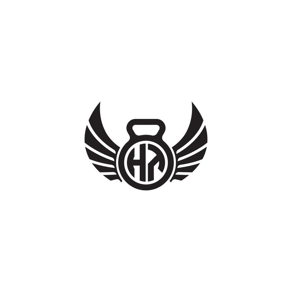 HT fitness GYM and wing initial concept with high quality logo design vector