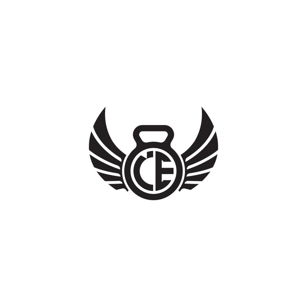 IE fitness GYM and wing initial concept with high quality logo design vector