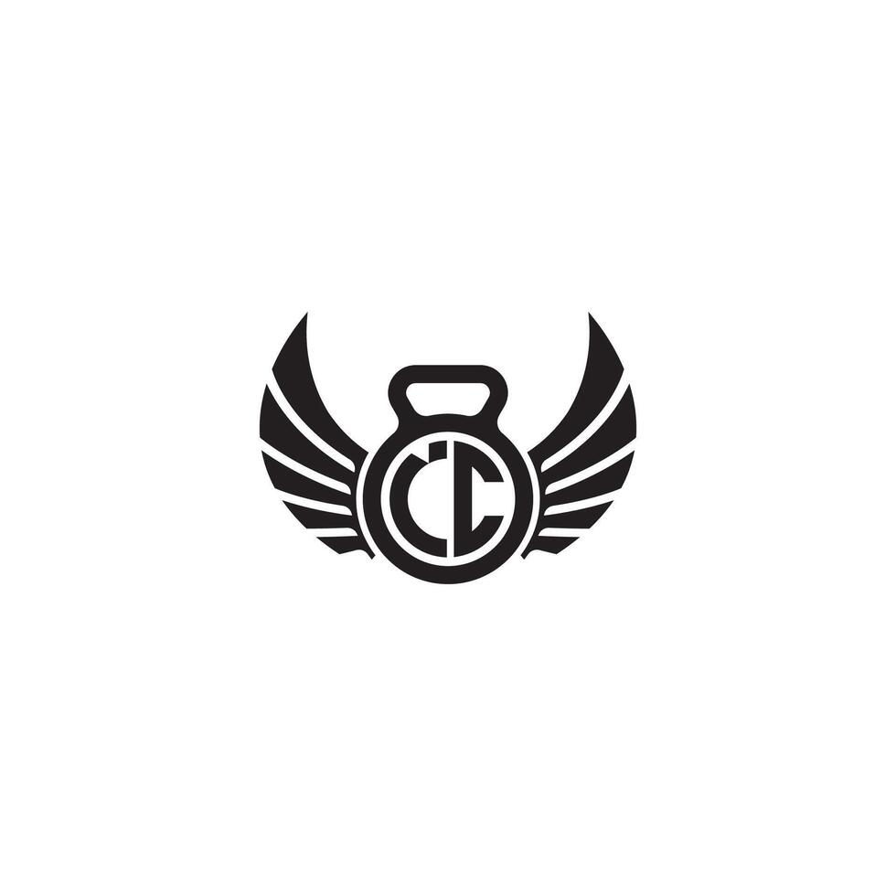 IC fitness GYM and wing initial concept with high quality logo design vector