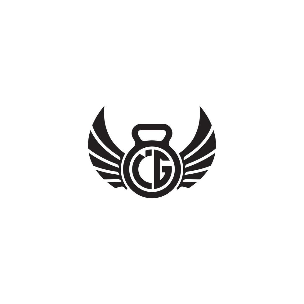 IG fitness GYM and wing initial concept with high quality logo design vector
