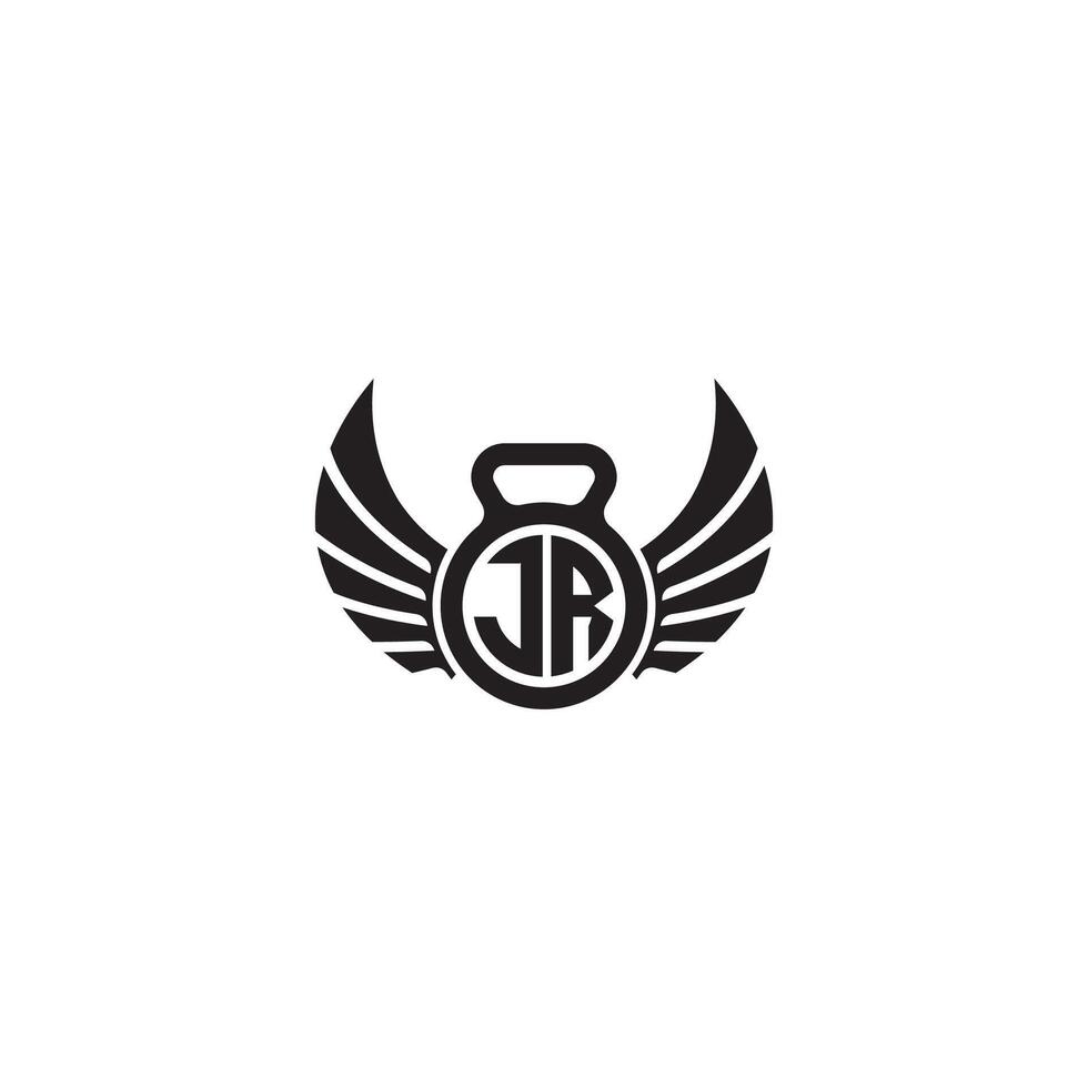 JR fitness GYM and wing initial concept with high quality logo design vector