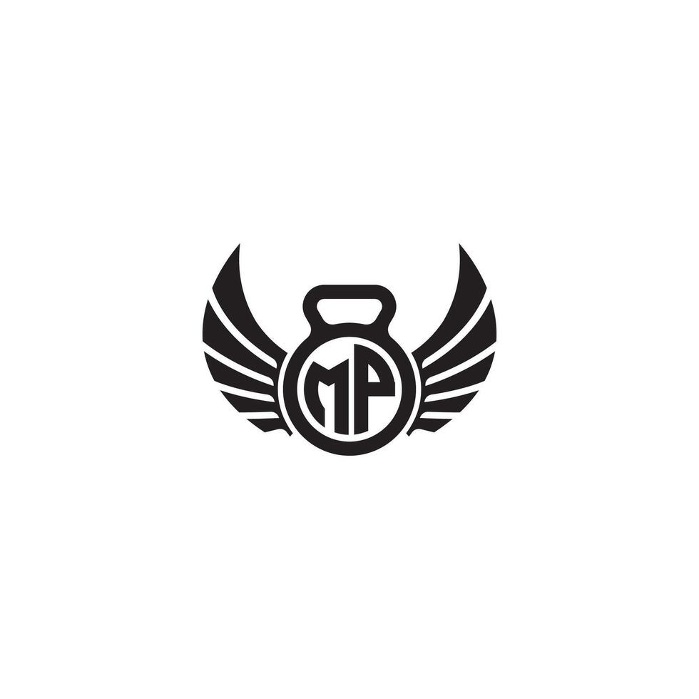 MP fitness GYM and wing initial concept with high quality logo design vector