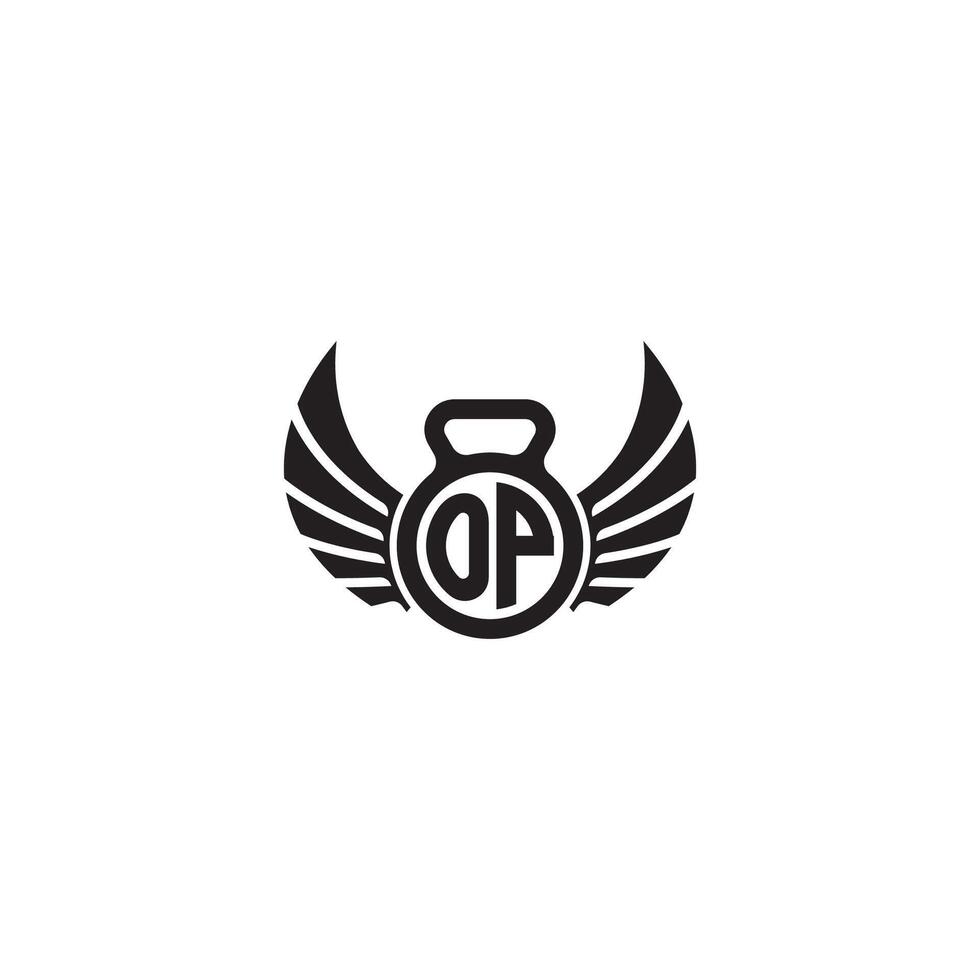 OP fitness GYM and wing initial concept with high quality logo design vector