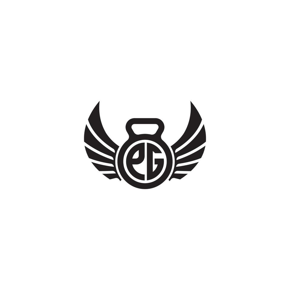 PG fitness GYM and wing initial concept with high quality logo design vector