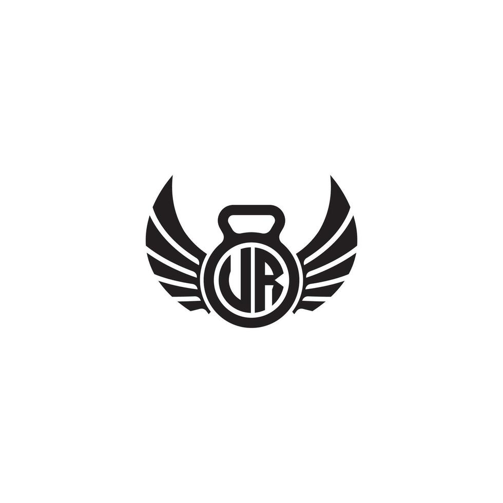 TR fitness GYM and wing initial concept with high quality logo design vector