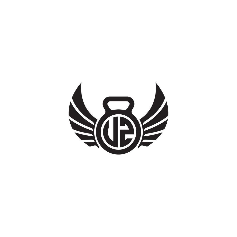 TZ fitness GYM and wing initial concept with high quality logo design vector