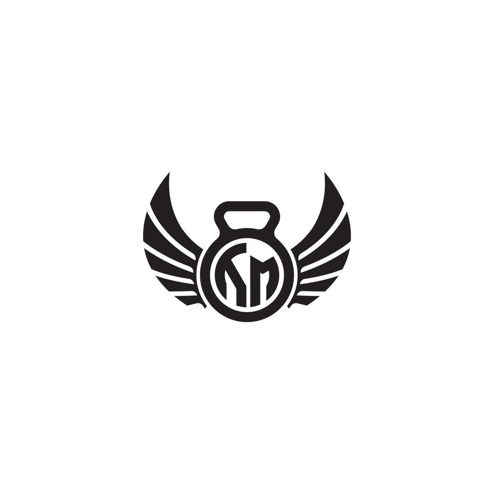 UM fitness GYM and wing initial concept with high quality logo design vector