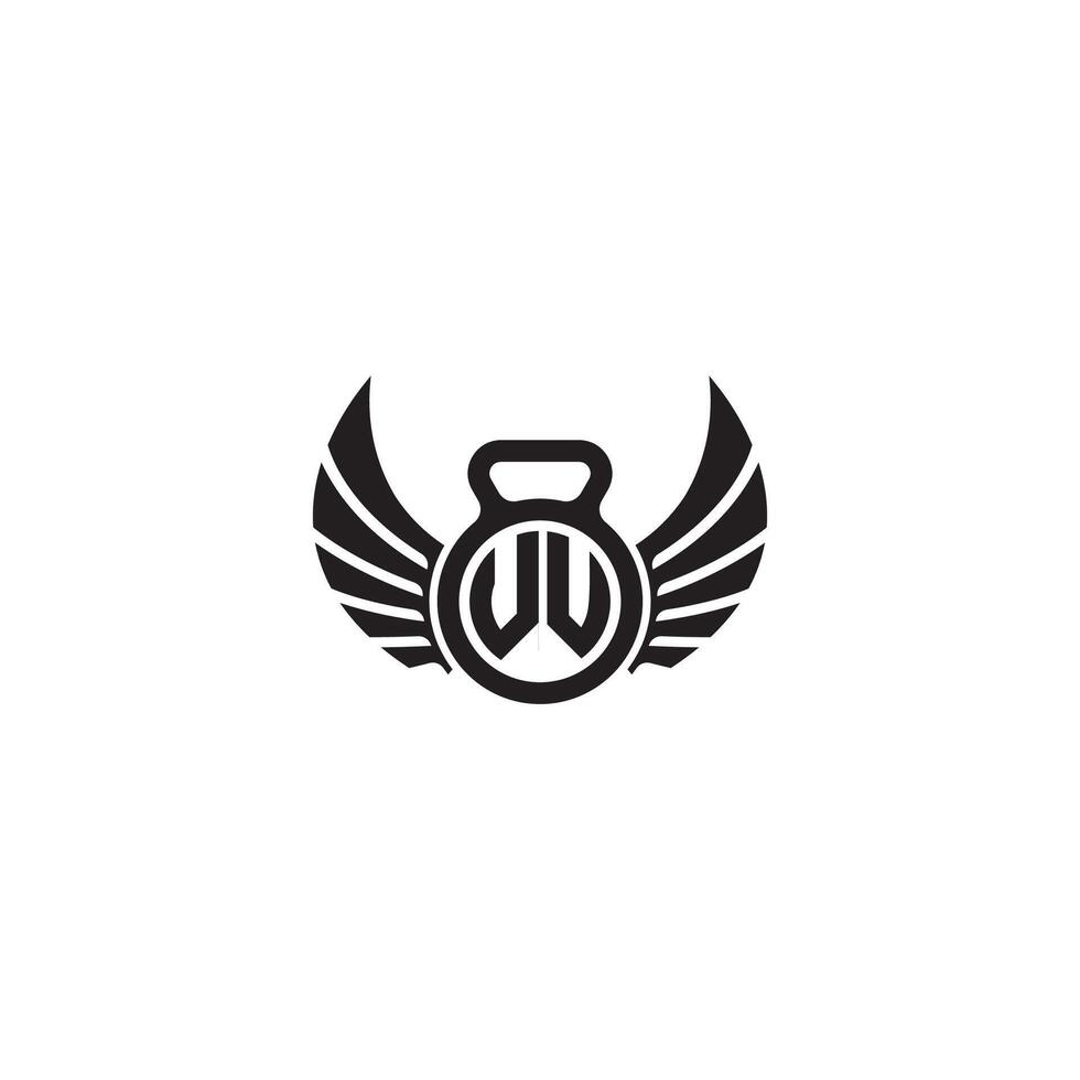 VU fitness GYM and wing initial concept with high quality logo design vector