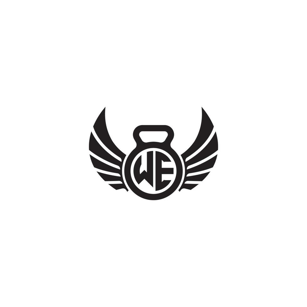 WE fitness GYM and wing initial concept with high quality logo design vector