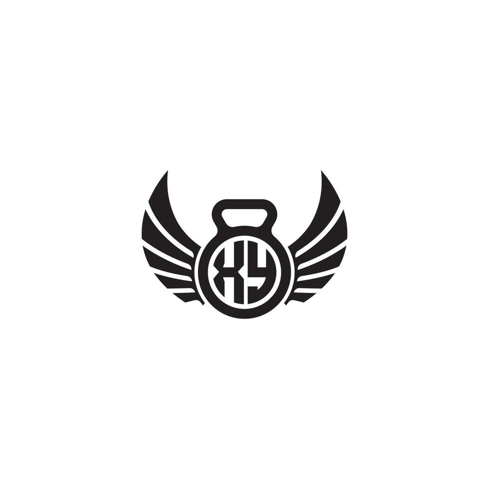 XY fitness GYM and wing initial concept with high quality logo design vector