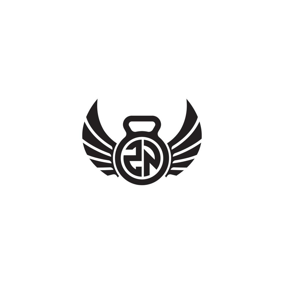 ZN fitness GYM and wing initial concept with high quality logo design vector