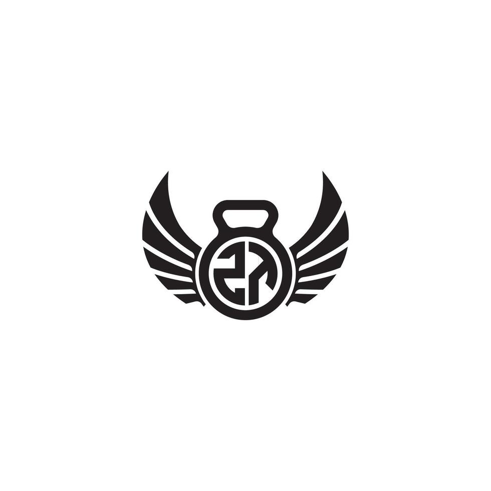 ZT fitness GYM and wing initial concept with high quality logo design vector