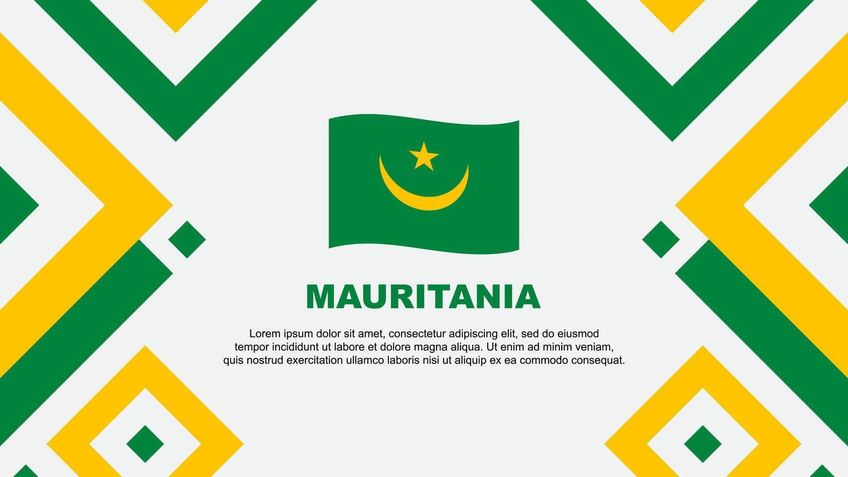 Mauritania Flag Abstract Background Design Template. Mauritania Independence Day Banner Wallpaper Vector Illustration. Template