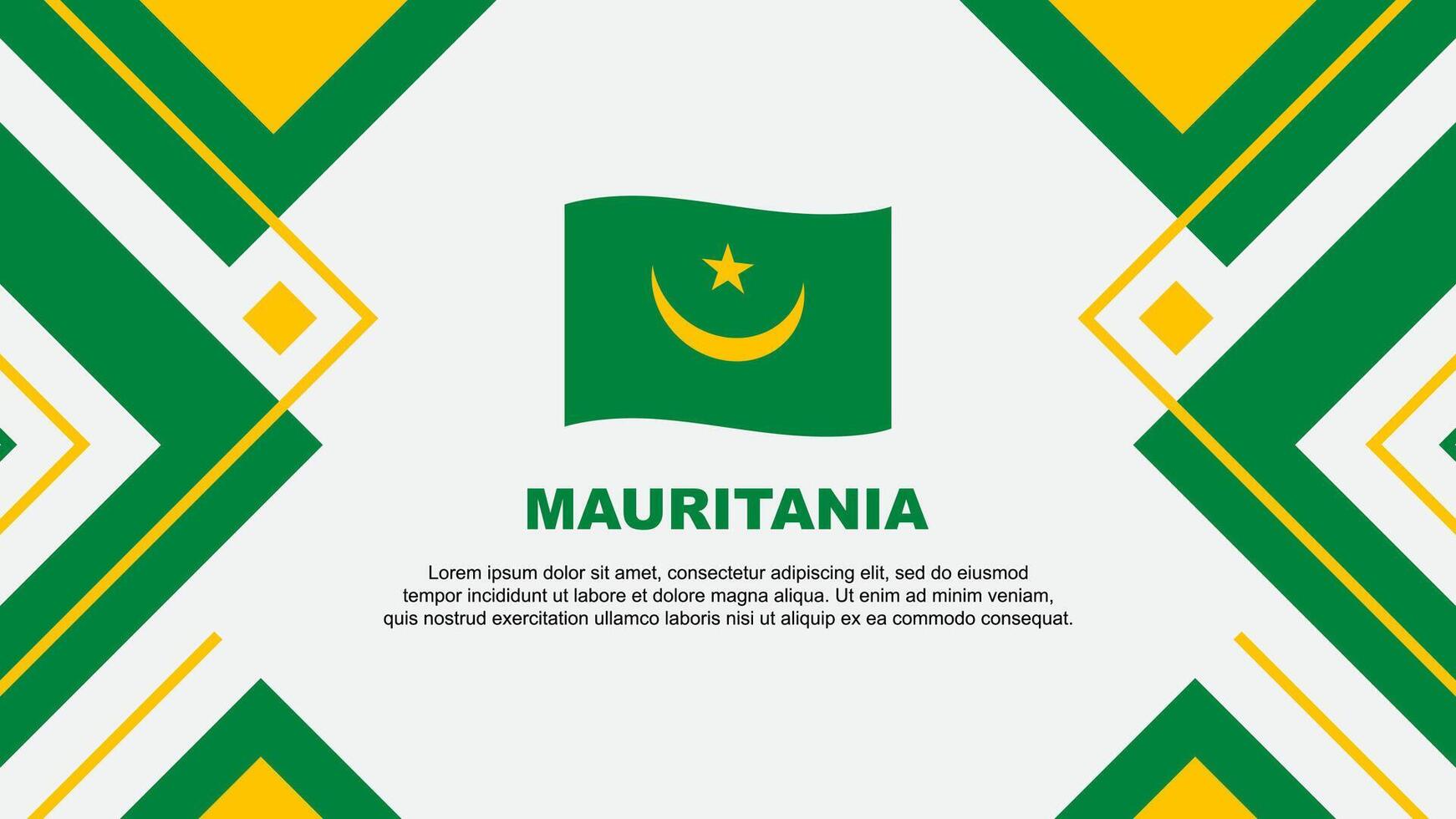 Mauritania Flag Abstract Background Design Template. Mauritania Independence Day Banner Wallpaper Vector Illustration. Illustration
