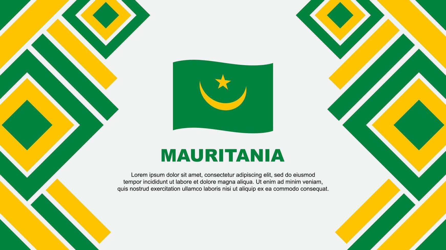 Mauritania Flag Abstract Background Design Template. Mauritania Independence Day Banner Wallpaper Vector Illustration
