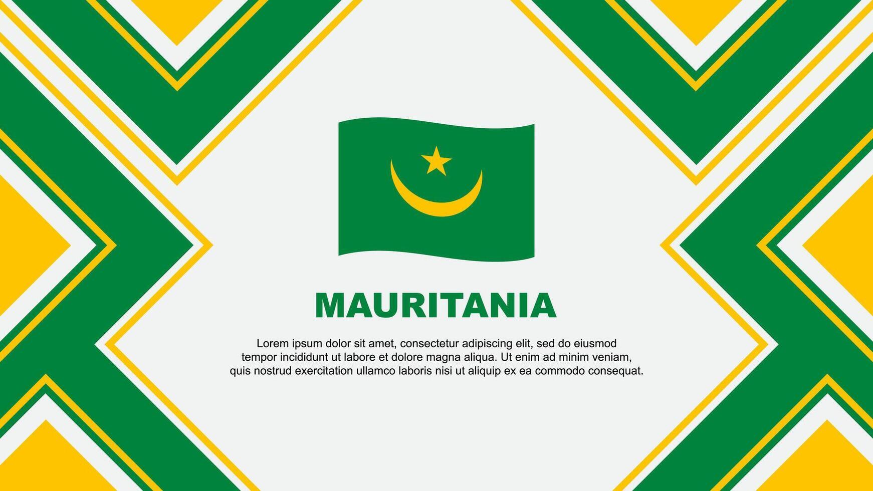 Mauritania Flag Abstract Background Design Template. Mauritania Independence Day Banner Wallpaper Vector Illustration. Vector