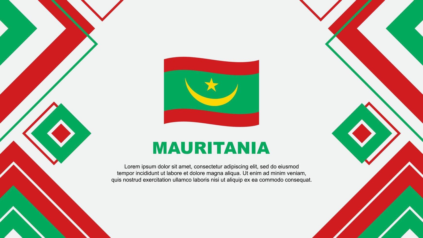 Mauritania Flag Abstract Background Design Template. Mauritania Independence Day Banner Wallpaper Vector Illustration. Mauritania Background