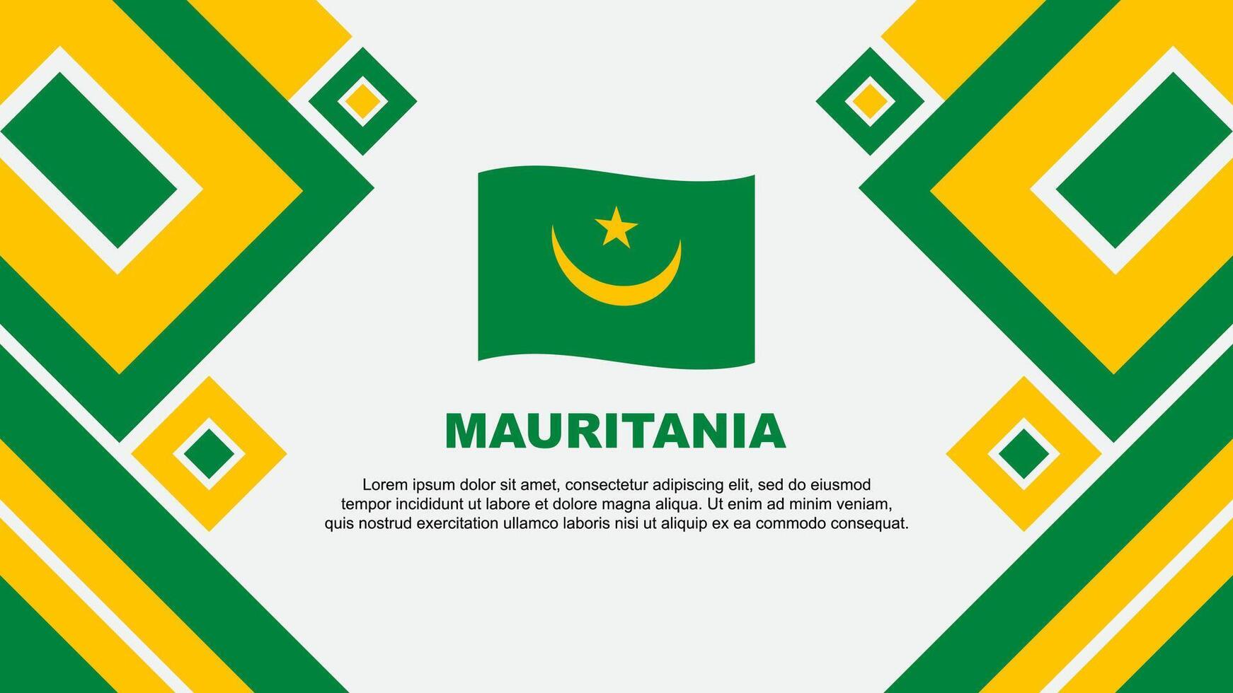 Mauritania Flag Abstract Background Design Template. Mauritania Independence Day Banner Wallpaper Vector Illustration. Cartoon